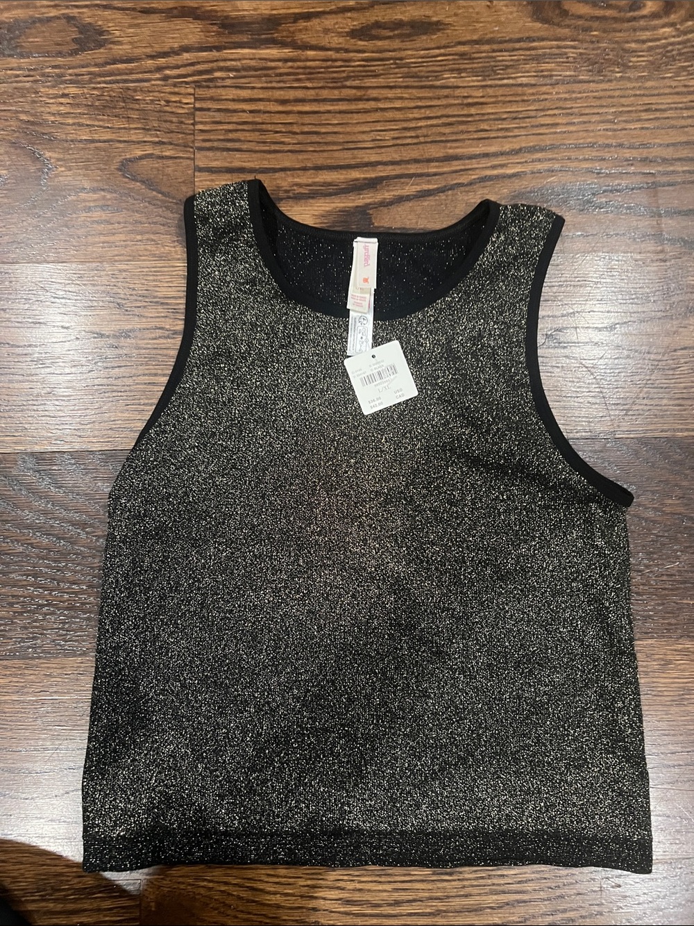 Anthropologie Metallic Black & Gold Sleeveless Tank